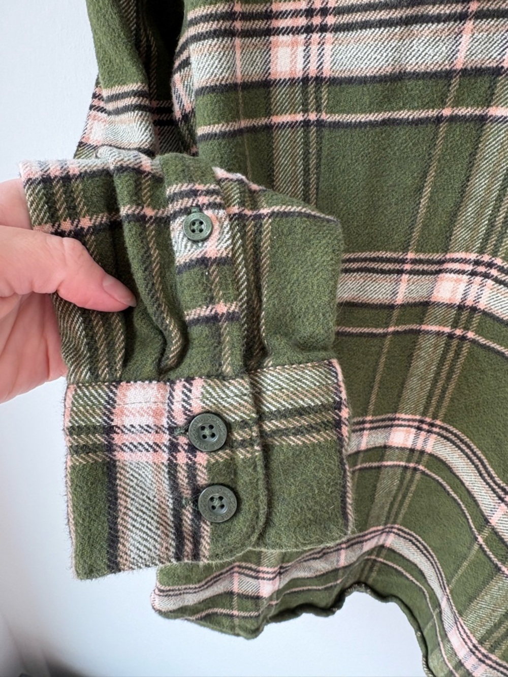 Patagonia Fjord Flannel Shirt Green - Size Small 100% Cotton Button Down - Picture 6 of 7
